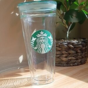 Starbucks Transparent Tumbler with Green Emblem